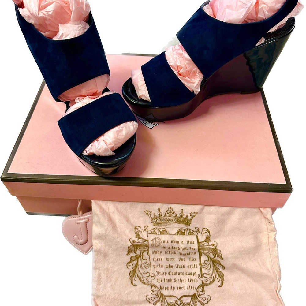 Juicy Couture Navy Suede Wedges